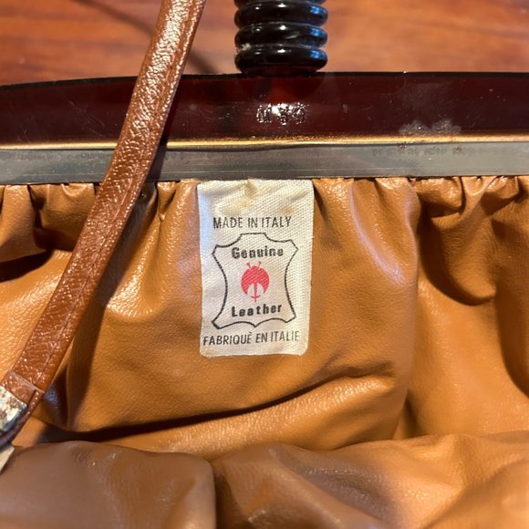 GENUINE LEATHER Made in Italy Vintage Bag Vintage GENUINE LEATHER Women's Bag M - Picture 3 of 9